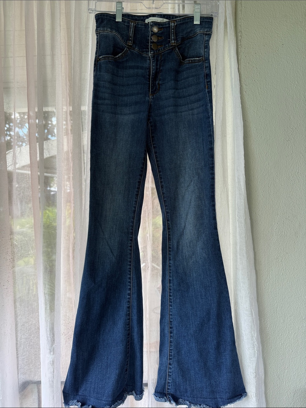 Dark Blue High-Waist Flared Women’s Jeans